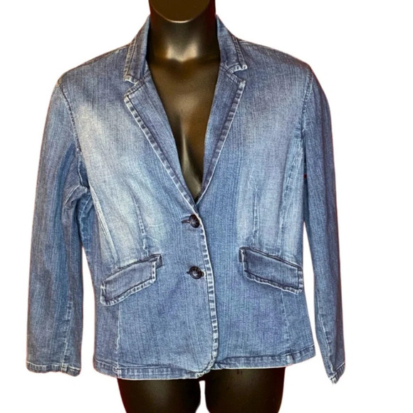 St Johns Bay Denim Blazer Size XL - Picture 1 of 2